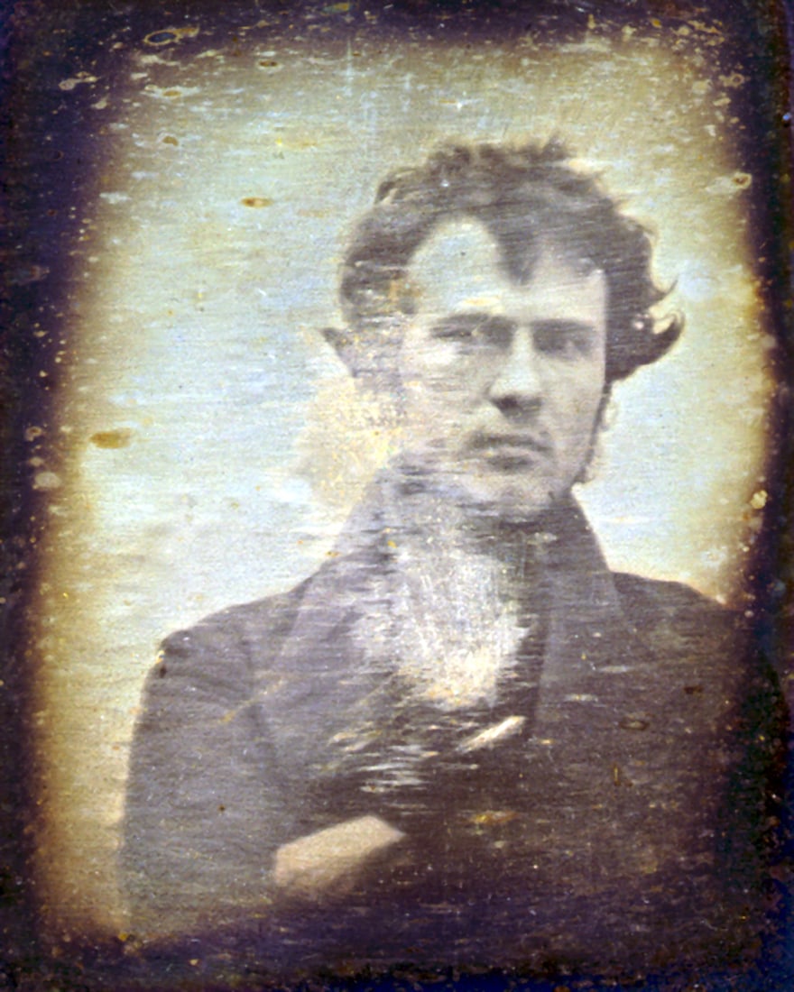 1839, FIRST PHOTOGRAPHIC PORTRAIT IN AMERICA: Title: 1839, FIRST PHOTOGRAPHIC PORTRAIT IN AMERICA Artist/Source: Robert Cornelius, self-portrait Original Date: SEE TITLE Dimensions: 8X10 Description: || UNITED STATES SHIPPING ONLY! || This lot is