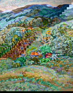 Oil painting In the Poltava region Gaiduk Zinaida Kirillovna: Verns 439 *** ABOUT THIS PAINTING *** * TITLE: "In the Poltava region" * ARTISTS: Gaiduk Zinaida Kirillovna * SIZE: 80x100 cm/'31.49x39.37 inches' * MEDIUM: oil, cardboard * HAND PAINTED: Original pai