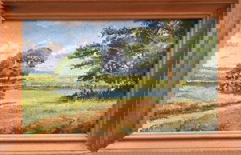 Oil painting Pleasant natural views Andrew Bagno: &#8470;734 *** ABOUT THIS PAINTING *** * TITLE: "Pleasant natural views" * ARTISTS: Andrew Bagno * SIZE: 12x20 cm/'4.72x7.84 inches' * MEDIUM: oil, cardboard * HAND PAINTED: Original painting from our