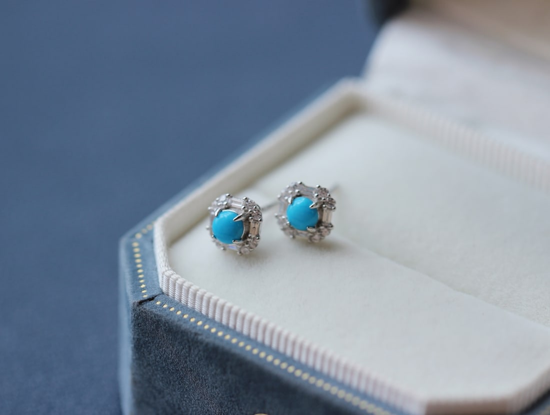 Turquoise Square Earrings (1 of 5)