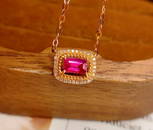18k gold natural unheated ruby clavicle necklace