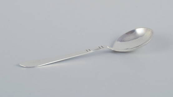 Georg Jensen "Continental", sterling silver bouillon spoon.: Title:Georg Jensen "Continental", sterling silver bouillon spoon. Description:Georg Jensen "Continental", sterling silver bouillon spoon. 1933-1944 Hallmark. In perfect condition. Dimensions: Length 1