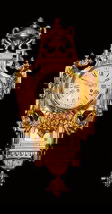 FRENCH GOLD PLATED BRONZE PREYAT WALL CLOCK - MUSEUM QUALITY - 1800s !!: Title: FRENCH GOLD PLATED BRONZE PREYAT WALL CLOCK - MUSEUM QUALITY - 1800s !! Description:An Amazing 19th Century, Louis XV Model, French Gold Plated Bronze Wall Clock Signed "Preyat - Paris" on the