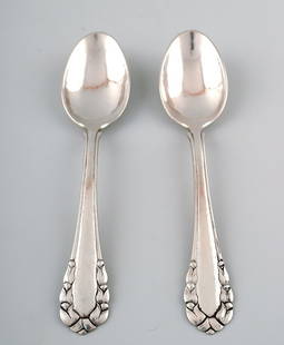 Georg Jensen Lily of the Valley Sterling Silver spoon # 1.: Title:Georg Jensen Lily of the Valley Sterling Silver spoon # 1. Description:Georg Jensen Lily of the Valley Sterling Silver spoon # 1. Measures 18.5 cm. 2 spoons in stock. In very good condition. Res