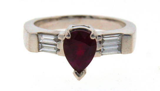 SPLENDID Platinum, Diamond & Ruby Ring Circa 1980!: DK Platinum, Diamond & Ruby Ring Unique… Stylish & Classic! A dream of every woman and man & YOU CAN MAKE IT TRUE! This elegant ring is one of a kind! Now you have a chance to purchase it just a