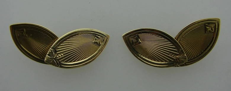 TIMELESS Victorian 10k Yellow Gold Cufflinks Circa 1900s: DK Victorian 10k Yellow Gold Cufflinks Circa 1900s &#183; Wonderful pair of cufflinks that is a necessity in your collection. &#183; The weight is 4.9 grams. &#183; The length is 7/8 of an inch. The h