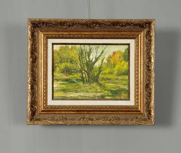 Oil Painting In the Forest: &#8470;E 4551111 * TITLE: "In the forest" * SIZE: -x- cm/'-x- inches' * MEDIUM: oil, canvas * HAND PAINTED: Original painting from our collection * CONDITION: we tried to convey the maximum informatio