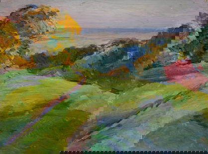 Oil painting Landscape Gantman Moses Faybovich: &#8470;Verns 332 *** ABOUT THIS PAINTING *** * TITLE: "Landscape" * ARTISTS: Gantman Moses Faybovich * SIZE: 38x50 cm/'14.96x19.68 inches' * MEDIUM: oil, cardboard * HAND PAINTED: Original painting fr