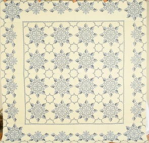40's Blue & White Snowflake Quilt