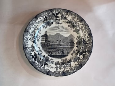 Historical Staffordshire Allegheny Pittsburgh Dinner Plate 