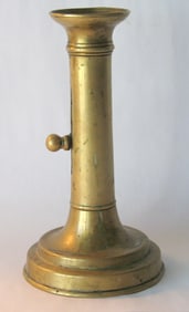 Antique New England brass candle stick.