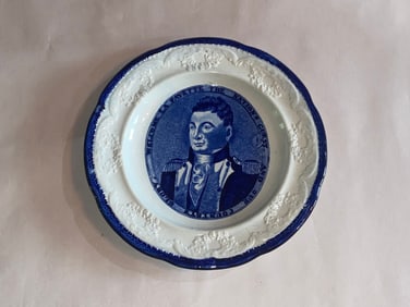 Historical Staffordshire Lafayette Nations Guest Plate Ca. 1825