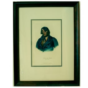 McKenney & Hall Native American Hand Colored Lithograph of WAA-PA-SHAW Sioux Chief