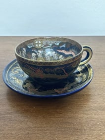 Cobalt Japanese Satsuma Cup & Saucer