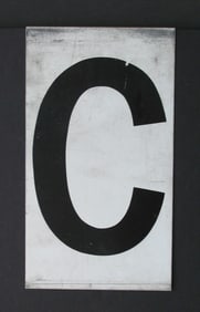 Antique tin movie marque letter “C”