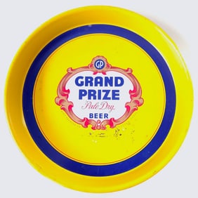 Vintage Metal Grand Prize Beer Tray 13" diameter