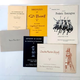 CM Russell & Frederic Remington Vintage Exhibition Catalog Brochure Pamphlets – set of 6
