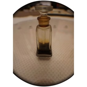 Vintage Glass 3" perfume Bottle with glass top salesman sample