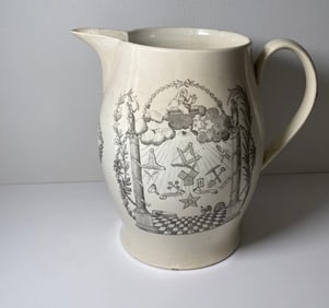 Staffordshire Creamware Liverpool May Commerace Flourish Rare Liberty Ca. 1800