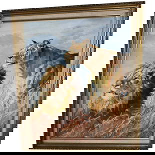 African Wildlife Safari Original Framed Oil Painting on Canvas: This incredible painting the beauty of African wildlife in stunning detail. Created with oil on canvas, this piece is framed and ready to display. The impressionist style captures the essence of the a