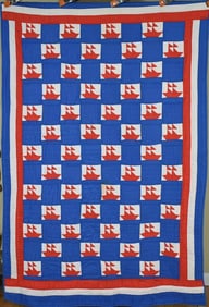 40's Red, White & Blue Sailboats Quilt