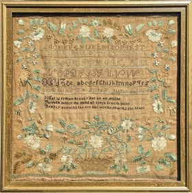 Surry, NH Sampler by Elizabeth Robinson Dated 1824