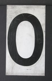 Antique tin movie marque letter “O”