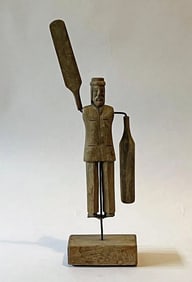 Folk Art Whirligig - Man with Paddles