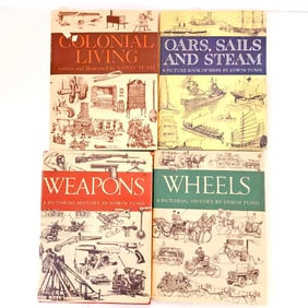 Edwin Tunis Illustrator set of 4 Hard Cover 1st ED Books with Dust jackets