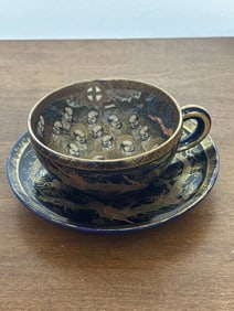 Cobalt Japanese Satsuma Cup & Saucer