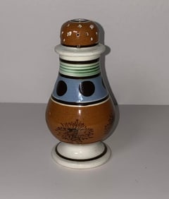 Staffordshire Mochaware Pepper Pot Mocha Seaweed And Dot Mocha Pearlware 