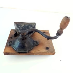 1800’s Cast Iron Flip Top Lid Wall Mount Coffee/Spice Grinder