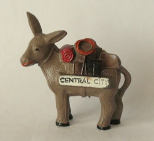 Vintage cast metal Central City, CO paper weight.