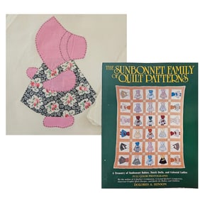 Vintage Sunbonnet Sue Hand Sewn Quilting blocks 36 pieces