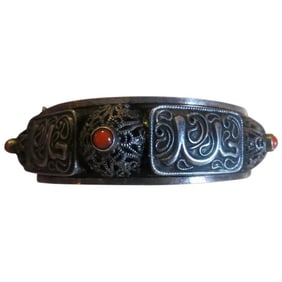 Antique Chinese Export Silver gilt Filigree BRACELET- Gorgeous!
