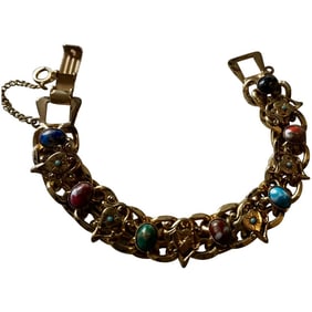 Vintage Victorian revival charm slide Bracelet