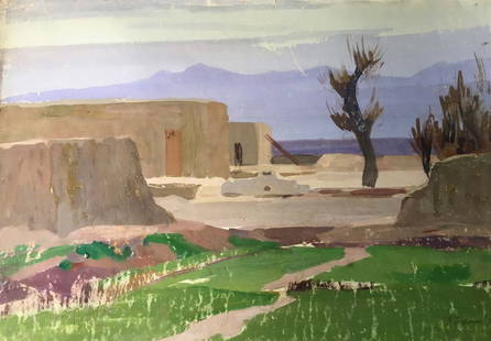 Gouache painting In desert Chernikov Vladimir Mikhailovich: &#8470;918 *** ABOUT THIS PAINTING *** * TITLE: "In desert" * ARTISTS: Chernikov Vladimir Mikhailovich * SIZE: 44x62 cm/'17.32x24.40 inches' * MEDIUM: gouache, paper * HAND PAINTED: Original painting