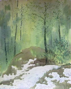 Watercolor painting May etude Kalebets Valery: Sav 137 *** ABOUT THIS PAINTING *** * TITLE: "May etude" * ARTISTS: Kalebets Valery * SIZE: 50x40 cm/'19.68x15.74 inches' * MEDIUM: watercolor, paper * HAND PAINTED: Original painting from our collect