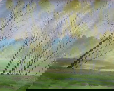 Watercolor painting Forest gave Kalebets Valery: Sav 167 *** ABOUT THIS PAINTING *** * TITLE: "Turns green" * ARTISTS: Kalebets Valery * SIZE: 40x50 cm/'15.74x19.68 inches' * MEDIUM: watercolor, paper * HAND PAINTED: Original painting from our colle