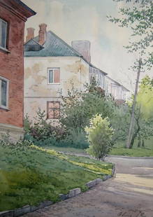 Watercolor painting July. Etude Kalebets Valery: Sav 294 *** ABOUT THIS PAINTING *** * TITLE: "June morning" * ARTISTS: Kalebets Valery * SIZE: 30x21 cm/'11.81x8.26 inches' * MEDIUM: watercolor, paper * HAND PAINTED: Original painting from our colle