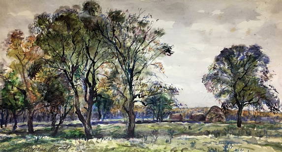 Watercolor painting After the rain Alexander Georgievich Cherkass: 1048 *** ABOUT THIS PAINTING *** * TITLE: "After the rain" * ARTISTS: Alexander Georgievich Cherkass * SIZE: 32x58 cm/'12.59x22.83 inches' * MEDIUM: watercolor, paper, ink * HAND PAINTED: Original pai