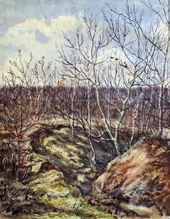 Watercolor painting Autumn smell A. G. Cherkas: 1300 *** ABOUT THIS PAINTING *** * TITLE: "Autumn smell" * ARTISTS: A. G. Cherkas * SIZE: 49x38 cm/'19.29x14.96 inches' * MEDIUM: watercolor, ink, cardboard, paper * HAND PAINTED: Original painting fr