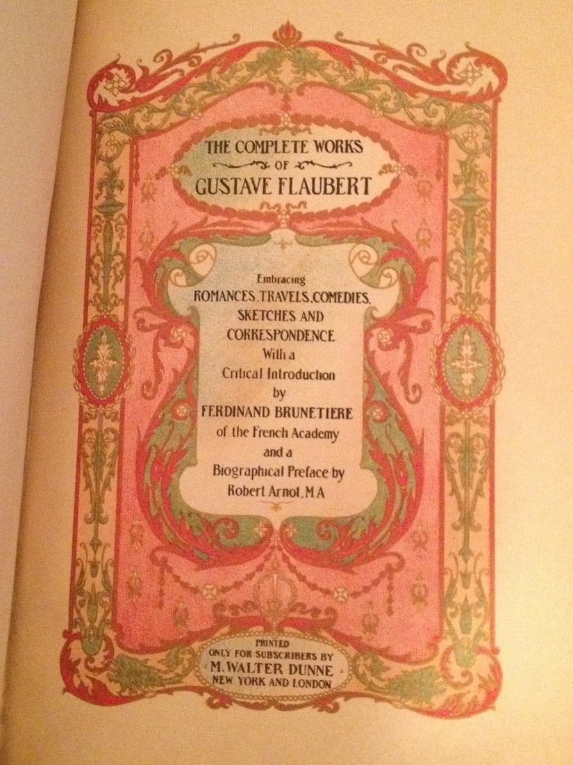 1904 2Vol Complete Works GustaveFlaubert Ltd. Ed.#826/999 Salammbo Ed.M.W.Dunne (1 of 12)