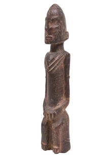 Ancestor figure – Wood – Dogon – Mali: Great Dogon ancestor figure from Mali Stylish wooden male ancestor figure from the DOGON tribe, Mali. Good condition with beautiful aged patina. Dogon figures are predominantly associated with the anc