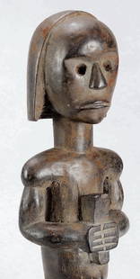 Cute Fang Reliquary Guardian African Art Wooden Figure sculpture GABON: FANG GABON - 38 cm (About 15 inches high) Beautiful decorative mask Wood Condition: fair The Fang people are mainly established in the regions of Gabon, Equatorial Guinea and Cameroon. Reserve: $250.0