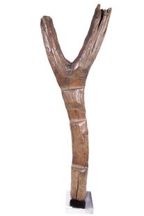 Ladder – Wood – Dogon – Mali: Ancient ladder from the Dogon tribe of Mali. The ladders are a simple, abstract, intelligent use of materials. Carved from a naturally forked tree, indoor versions wear to a smooth glossy finish while