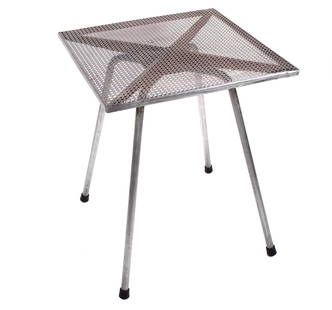 FRENCH MODERNIST bistro table MATEGOT Mid century: Embark on a journey through French modernist design with this captivating trolley crafted in the 1950s by the legendary Mathieu Mategot. With his signature bent metal "rigitulle," the trolley exudes