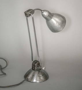 FRENCH MODERNIST DESK LAMP JUMO 610 PERRIAND small reflector: French modernist desk lamp made in the 1940's by Jumo , an important lamp making company from France who used the best designer of their time , it is not know who is the creator but there is some simi