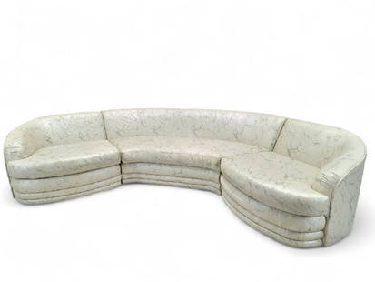 Vintage Postmodern Kagan Style Curved Ribbed Base Sectional Sofa by Directional for Upholstery: Vintage from before 2000 Vintage Postmodern Kagan Style Three Piece Curved Ribbed Base Sectional Sofa by Directional This three piece sectional sofa is perfect for a lobby, lounge, restaurant or a lar