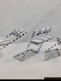 Mid Century Modern Milo Baughman DIA Chrome Z Flat-Bar Vanity Stools Newly Upholstered in Leather-: Vintage from before 2000 Mid Century Modern Milo Baughman DIA Chrome Z Flat-Bar Vanity Stools Newly Upholstered in Python Print Italian Leather- Pair Enhance the modern appeal of your living space wit